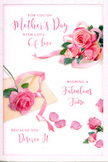 This Mother's Day card evokes the feeling of a fresh bouquet carefully laid out on a white table in a quiet Uxbridge home, its beauty translated into delicate illustration. The design features clusters of pink roses in varying sizes, some tightly grouped and others more loosely placed, creating a natural, unforced composition. Each bloom is richly detailed, with soft, layered petals that shift from pale blush at the outer edges to more intense rose pink near the centre, giving the impression of depth and gentle motion. Between the clusters, individual petals are scattered across the pale background, as if a bouquet has been gently shaken and tiny fragments of colour have fallen in place, lending the scene a dreamy, almost nostalgic quality. The light in the image is soft and enveloping, erasing any harsh contrasts and instead giving the roses a warm, inviting glow, reminiscent of early daylight filtering through windows above Uxbridge High Street. Handwritten script, flowing and curved, carries Mother's Day greetings and words of appreciation through the floral arrangement, its lines echoing the shapes of stems and petals as it weaves among the roses. A delicate ribbon loops gracefully around the main bouquet, suggesting the final flourish of a florist tying off a gift for local delivery. Together, these details create a mood of quiet celebration and heartfelt thankfulness, like presenting a mother with flowers after a walk along the canal-a small yet deeply meaningful gesture captured in a single, beautifully crafted card.